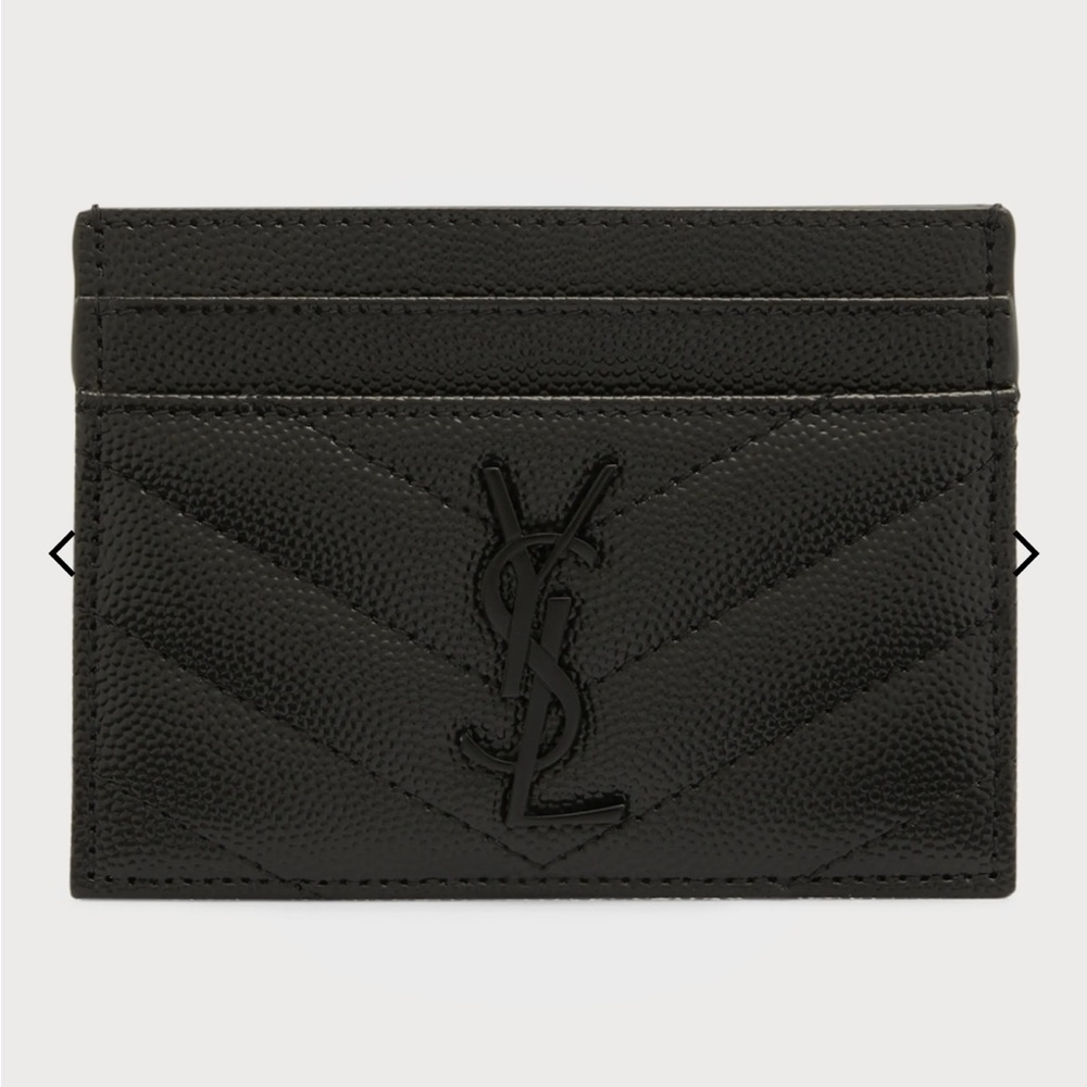 YSL Monogram Quilted Grain de Poudre Card Case
